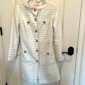 Lilly Pulitzer white and gold coat rare and gorgeous! Size small